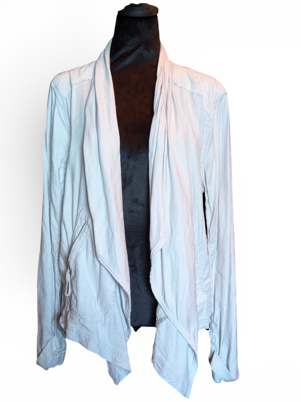 Anthropologie Gulliver Draped Bomber Jacket Shirt Tan With Faux Suede Trim Large
